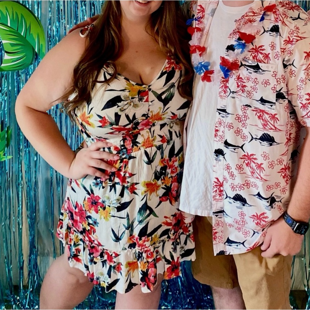 Loralette floral Hawaiian tropical print dress